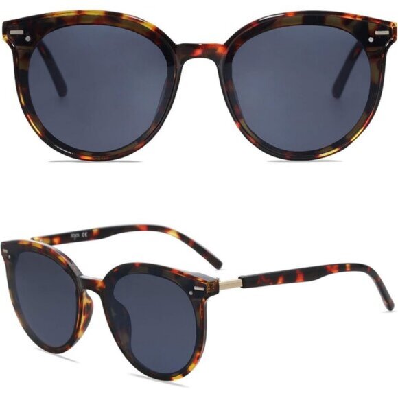 ⚡SOJOS Womens Leopard Trendy Classic Round Retro Vintage Large Frame Sunglasses - Picture 3 of 5